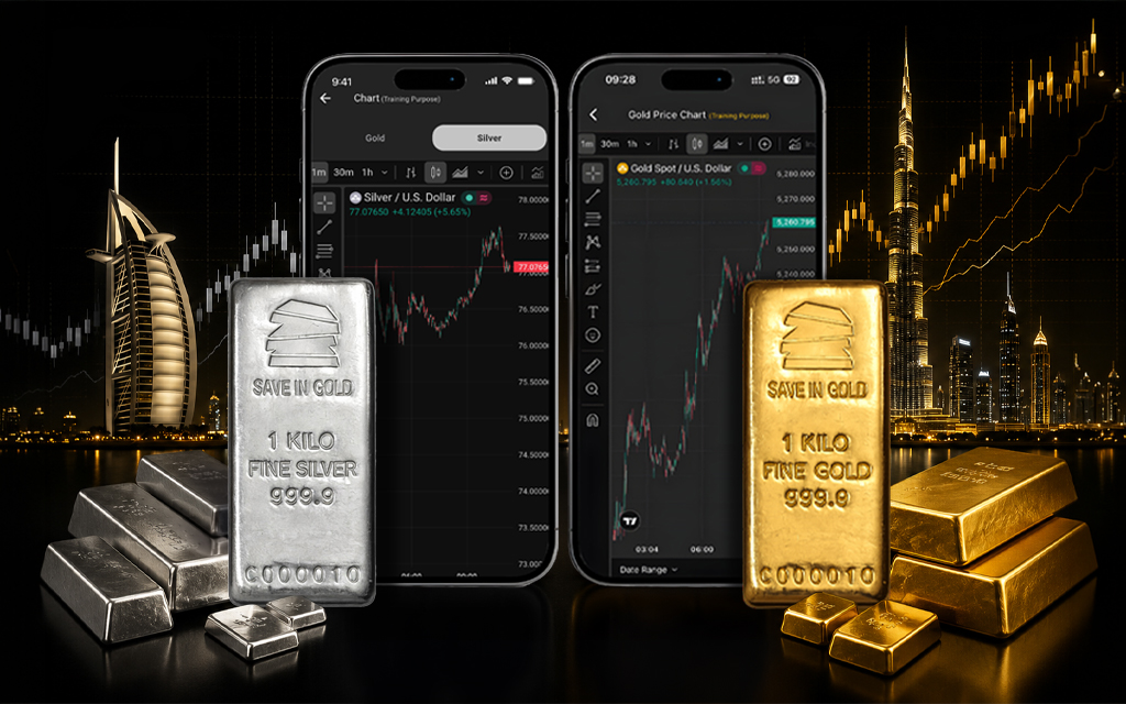 Silver Prices & Gold Price in UAE Today | Live Rates & Gold Bars Guide